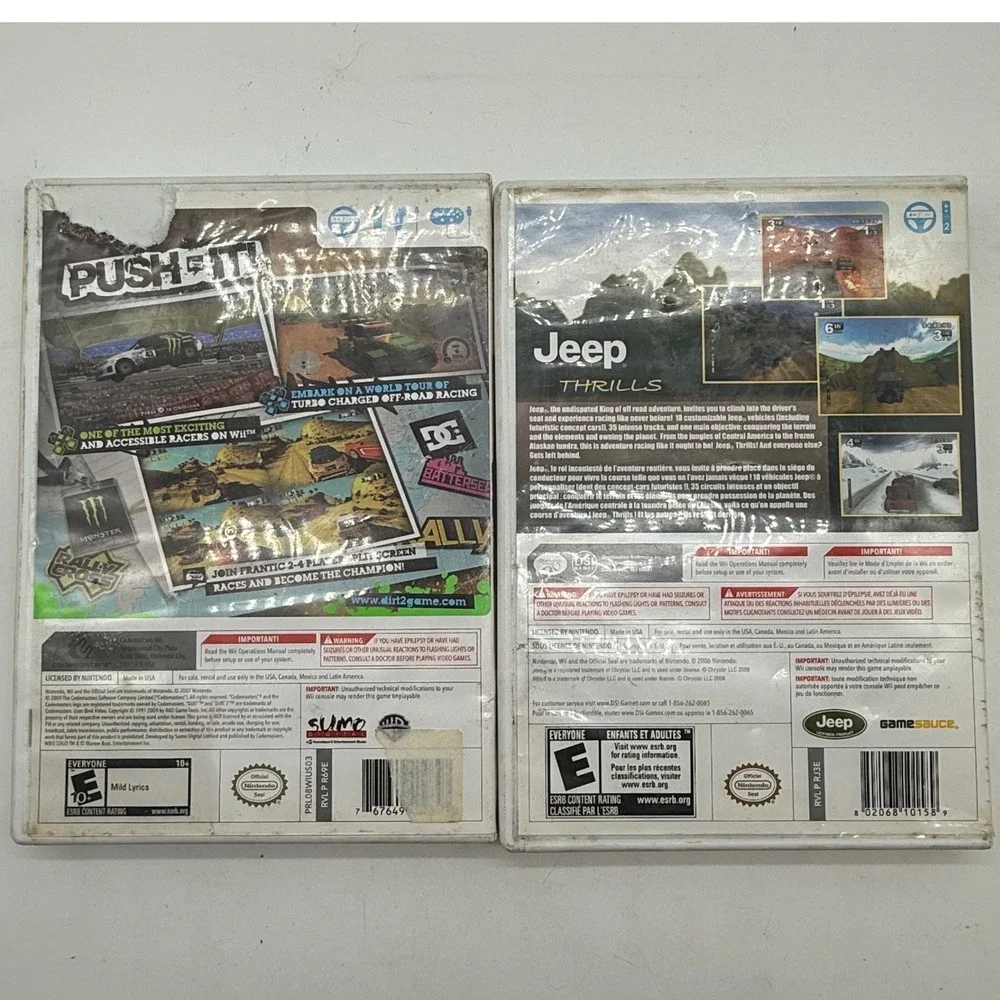 Wii Video Games DIRT‎ 2 and Jeep Thrills Bundle Racing Action Adventure
